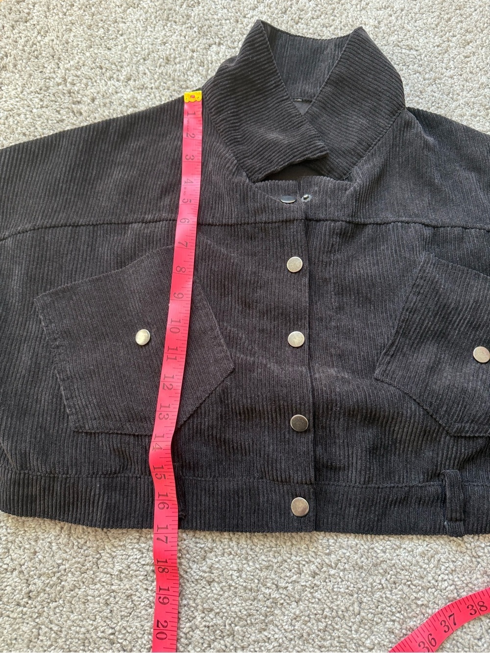Black corduroy cropped jackets - Picture 8 of 9